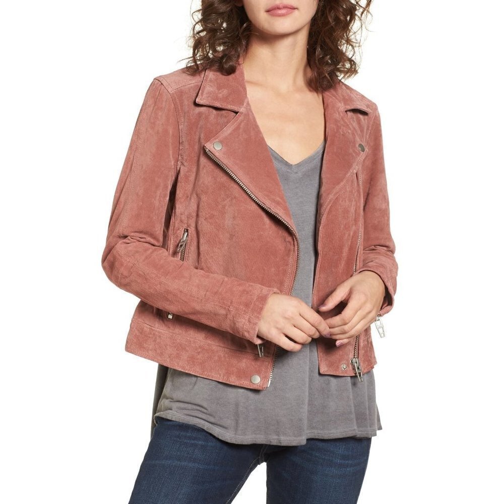 💕BLANKNYC💕 Suede Moto Jacket ~ Coral Cedar - Picture 8 of 16